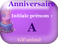 Gifs animés - anniversaire - prénoms avec initiale A