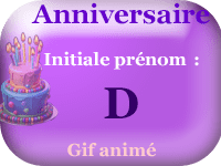 Gifs animés - anniversaire - prénoms avec initiale D