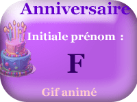 Gifs animés - anniversaire - prénoms avec initiale F