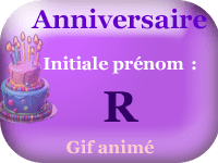 Gifs animés - anniversaire - prénoms avec initiale R