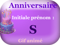 Gifs animés - anniversaire - prénoms avec initiale S