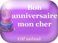 Gifs animés - joyeux anniversaire mon cher