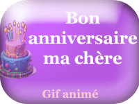 Gifs animés - joyeux anniversaire ma chère