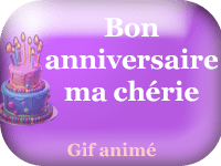 Gifs animés - joyeux anniversaire ma chérie