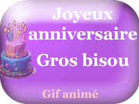 Gifs animés - joyeux anniversaire - gros bisou