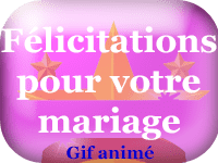 Gifs animés - Félicitations pour votre mariage