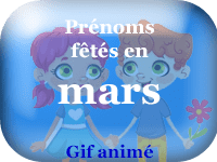Gifs animés gratuits - prénoms fêtes en mars