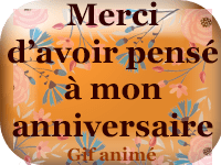Gifs animés - Merci d'avoir pensé à mon anniversaire